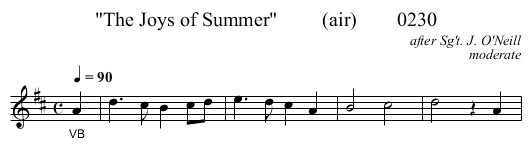 The Joys of Summer         (air)        0230 - staff notation