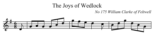 The Joys of Wedlock - staff notation