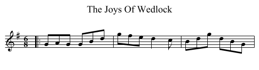 The Joys Of Wedlock - staff notation