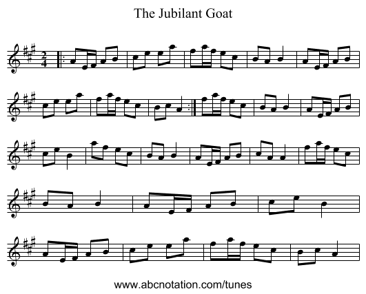 The Jubilant Goat - staff notation