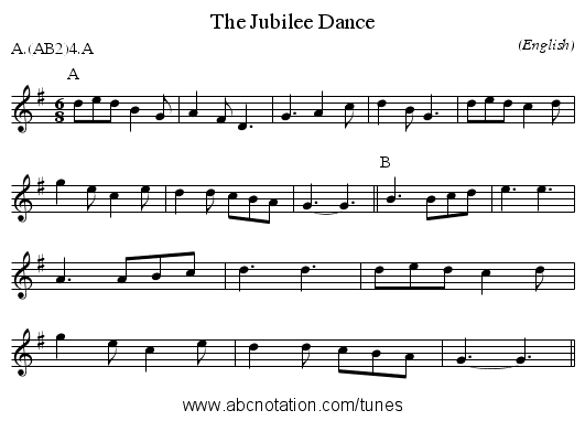 The Jubilee Dance - staff notation
