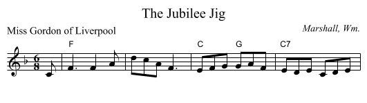 The Jubilee Jig - staff notation