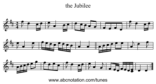 the Jubilee - staff notation