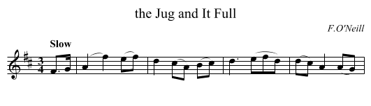 the Jug and It Full - staff notation