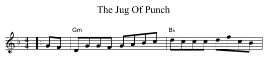 The Jug Of Punch - staff notation