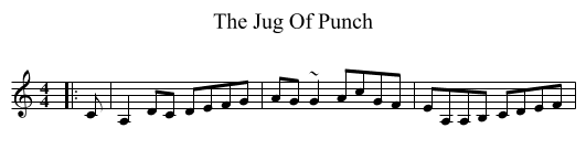 The Jug Of Punch - staff notation
