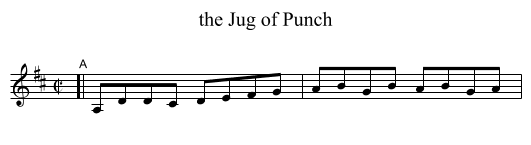 the Jug of Punch - staff notation