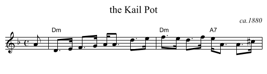 the Kail Pot - staff notation