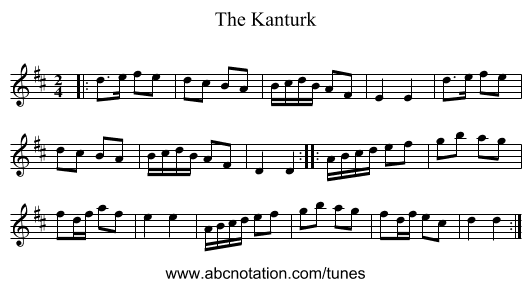 The Kanturk - staff notation