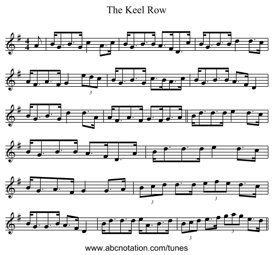 The Keel Row - staff notation