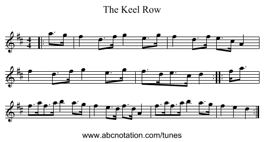The Keel Row - staff notation