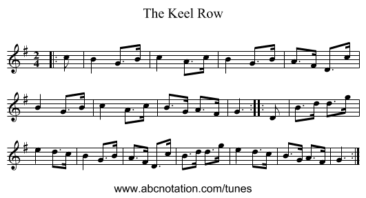 The Keel Row - staff notation