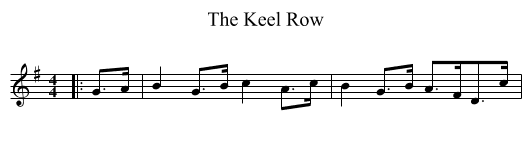 The Keel Row - staff notation