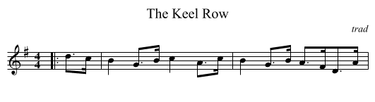 The Keel Row - staff notation