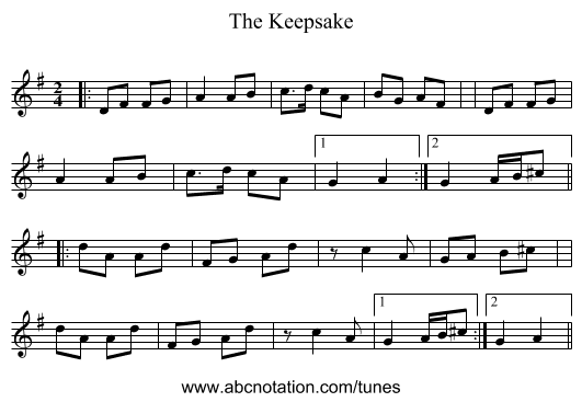 The Keepsake - staff notation