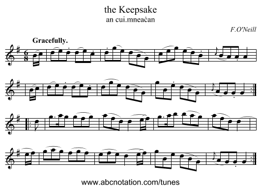 the Keepsake - staff notation