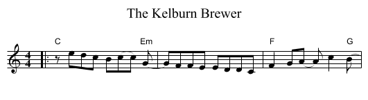 The Kelburn Brewer - staff notation
