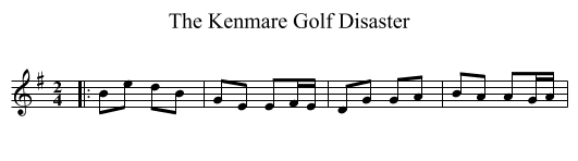 The Kenmare Golf Disaster - staff notation