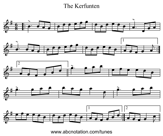 The Kerfunten - staff notation