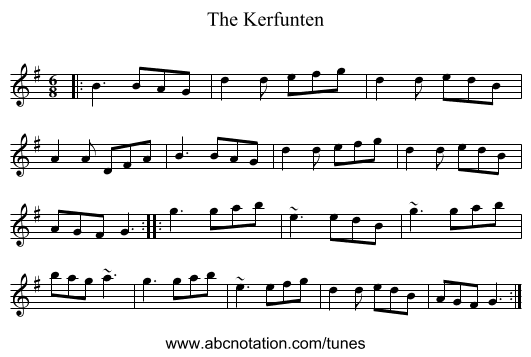 The Kerfunten - staff notation