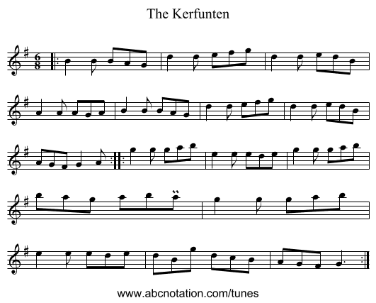 The Kerfunten - staff notation