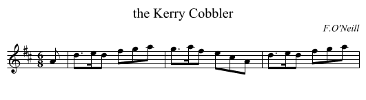 the Kerry Cobbler - staff notation