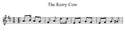 The Kerry Cow - staff notation
