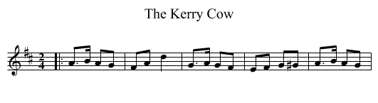 The Kerry Cow - staff notation
