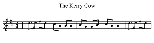 The Kerry Cow - staff notation
