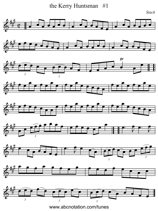 the Kerry Huntsman   #1 - staff notation