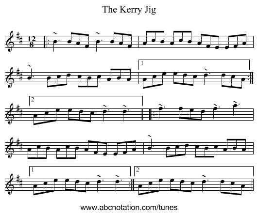 The Kerry Jig - staff notation
