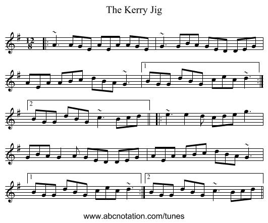 The Kerry Jig - staff notation
