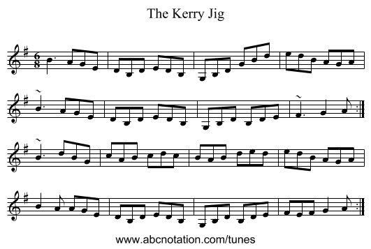The Kerry Jig - staff notation