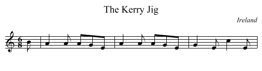 The Kerry Jig - staff notation