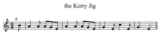 the Kerry Jig - staff notation