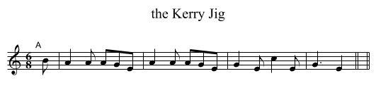 the Kerry Jig - staff notation