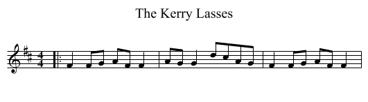 The Kerry Lasses - staff notation