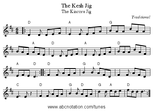 The Kesh Jig - staff notation