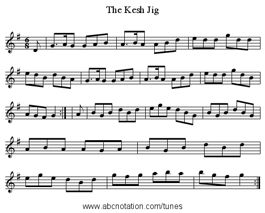 The Kesh Jig - staff notation