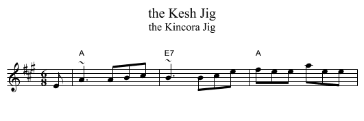 the Kesh Jig - staff notation
