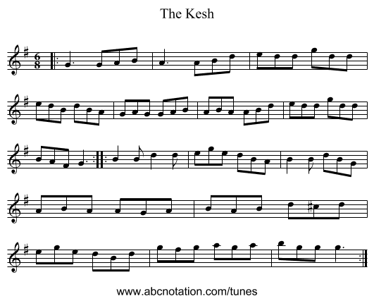 The Kesh - staff notation