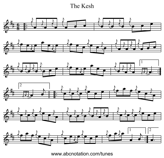 The Kesh - staff notation