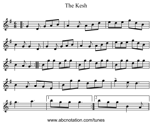 The Kesh - staff notation