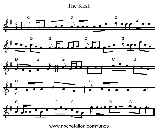 The Kesh - staff notation