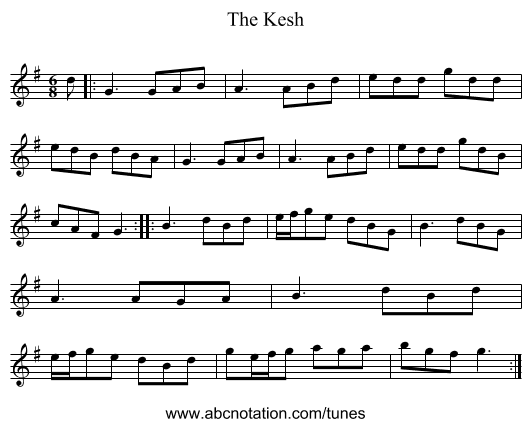The Kesh - staff notation