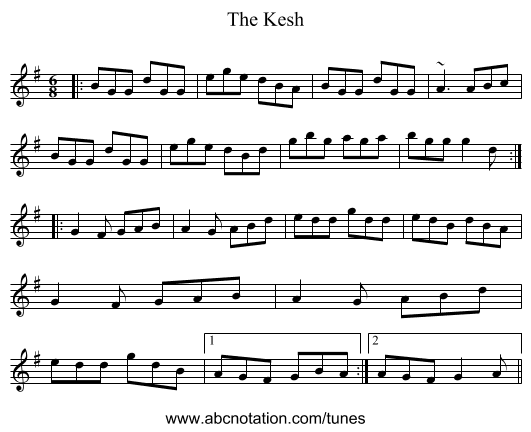 The Kesh - staff notation