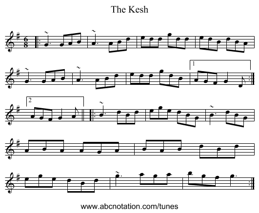 The Kesh - staff notation
