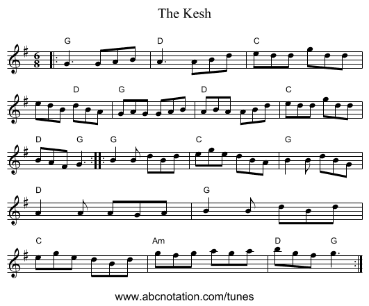 The Kesh - staff notation