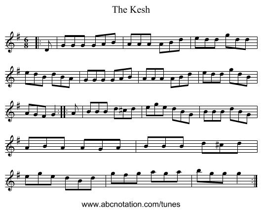 The Kesh - staff notation
