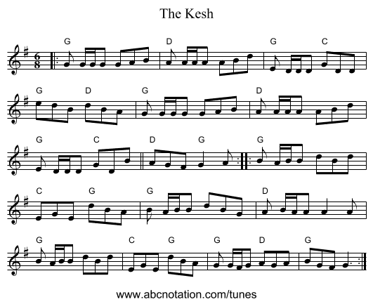 The Kesh - staff notation